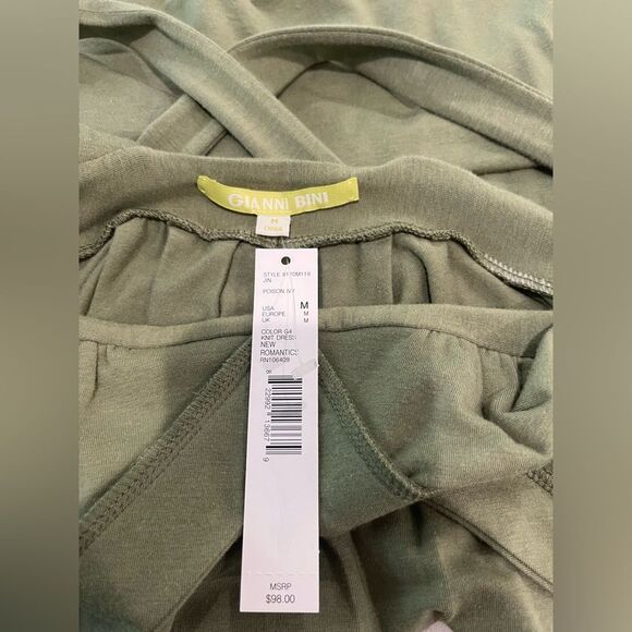 Gianni Bini Knit Dress Green Size Medium Poison Ivy Pockets - Picture 8 of 10